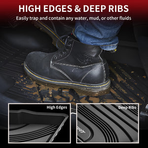 Hyundai Santa Fe 2020-2023 All-Weather Floor Mats High Edges and Deep Ribs