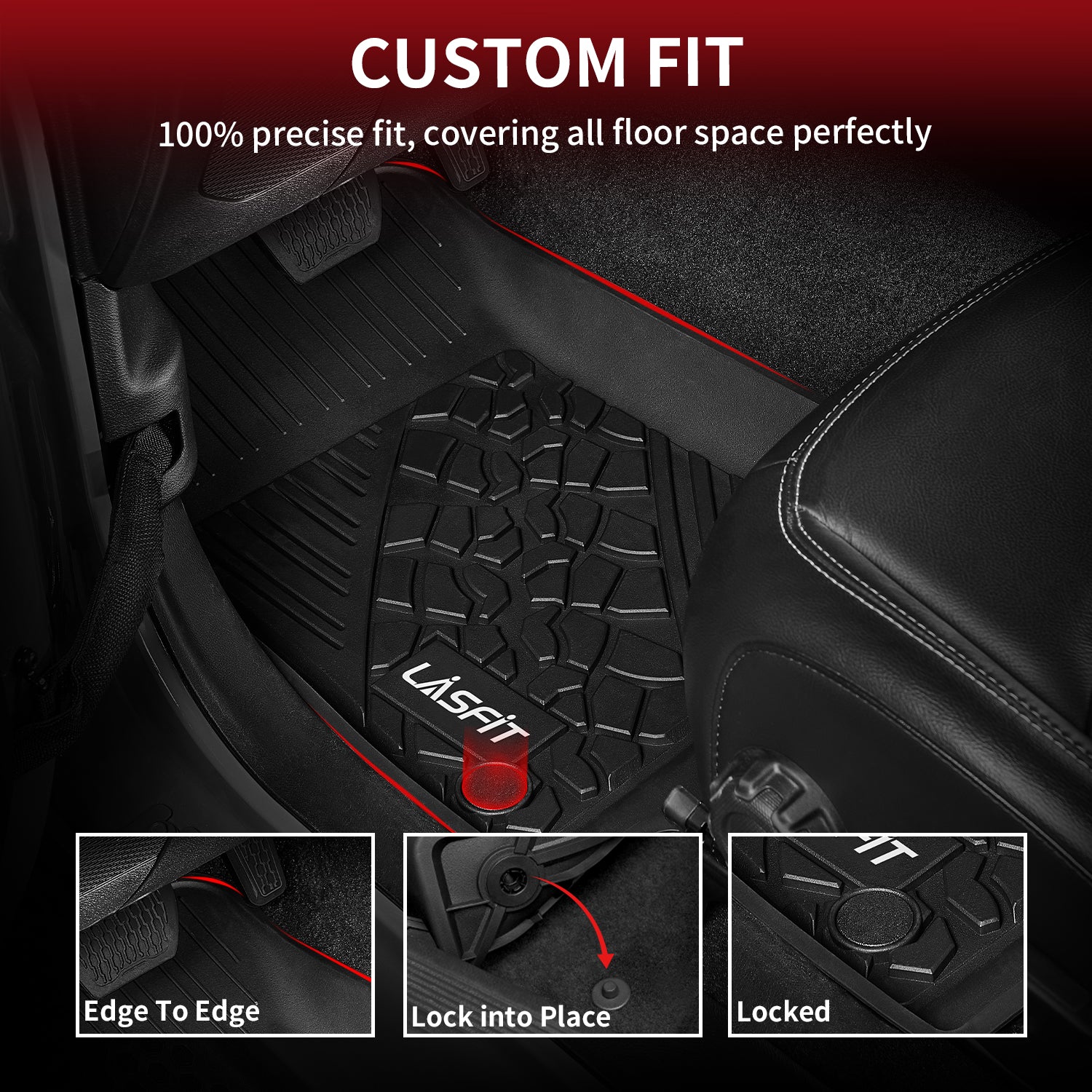 Custom Leather Car Floor Mat Set For TOYOTA CHR 2018-2022 2023