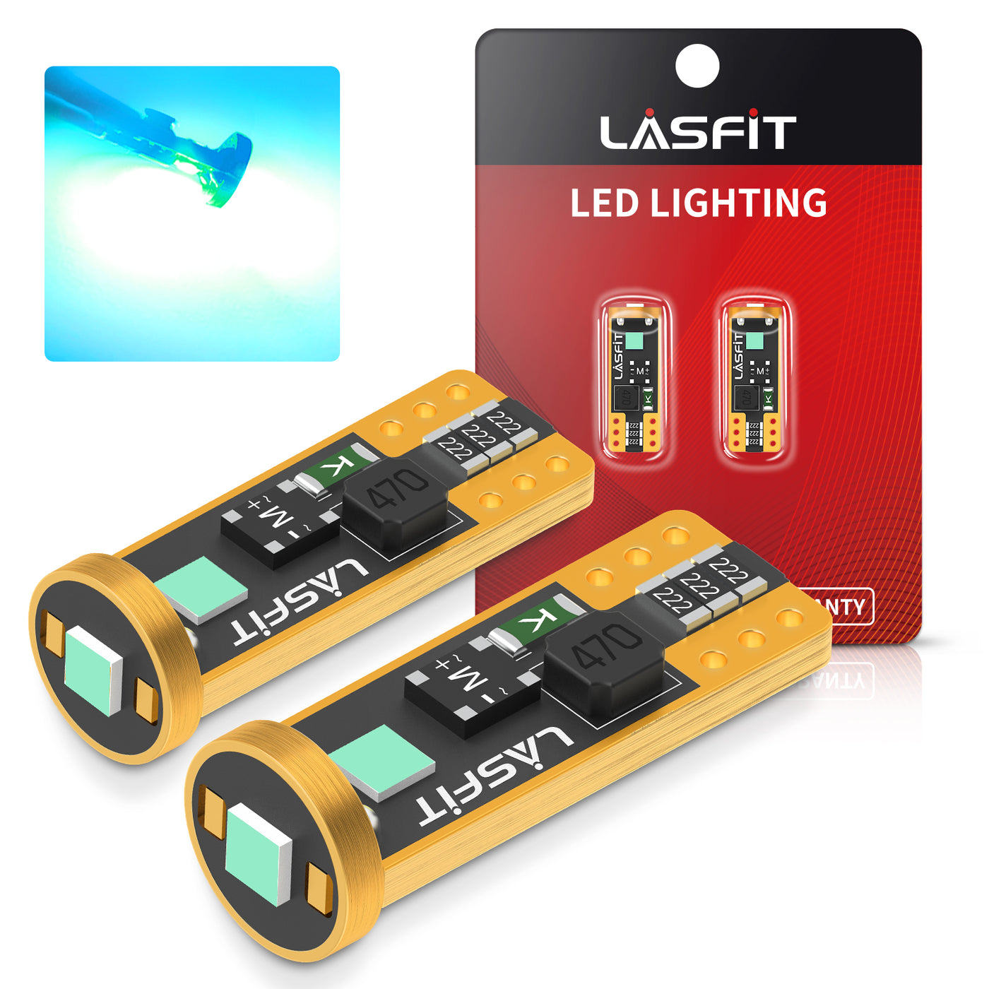 LASFIT 7443 7440 7444 LED Brake Tail Stop Parking Light Bulb | Red