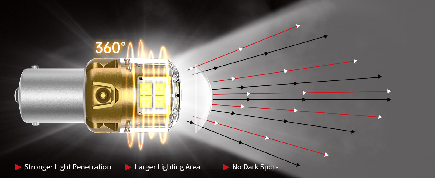 1156 led backup lights full angle illumination