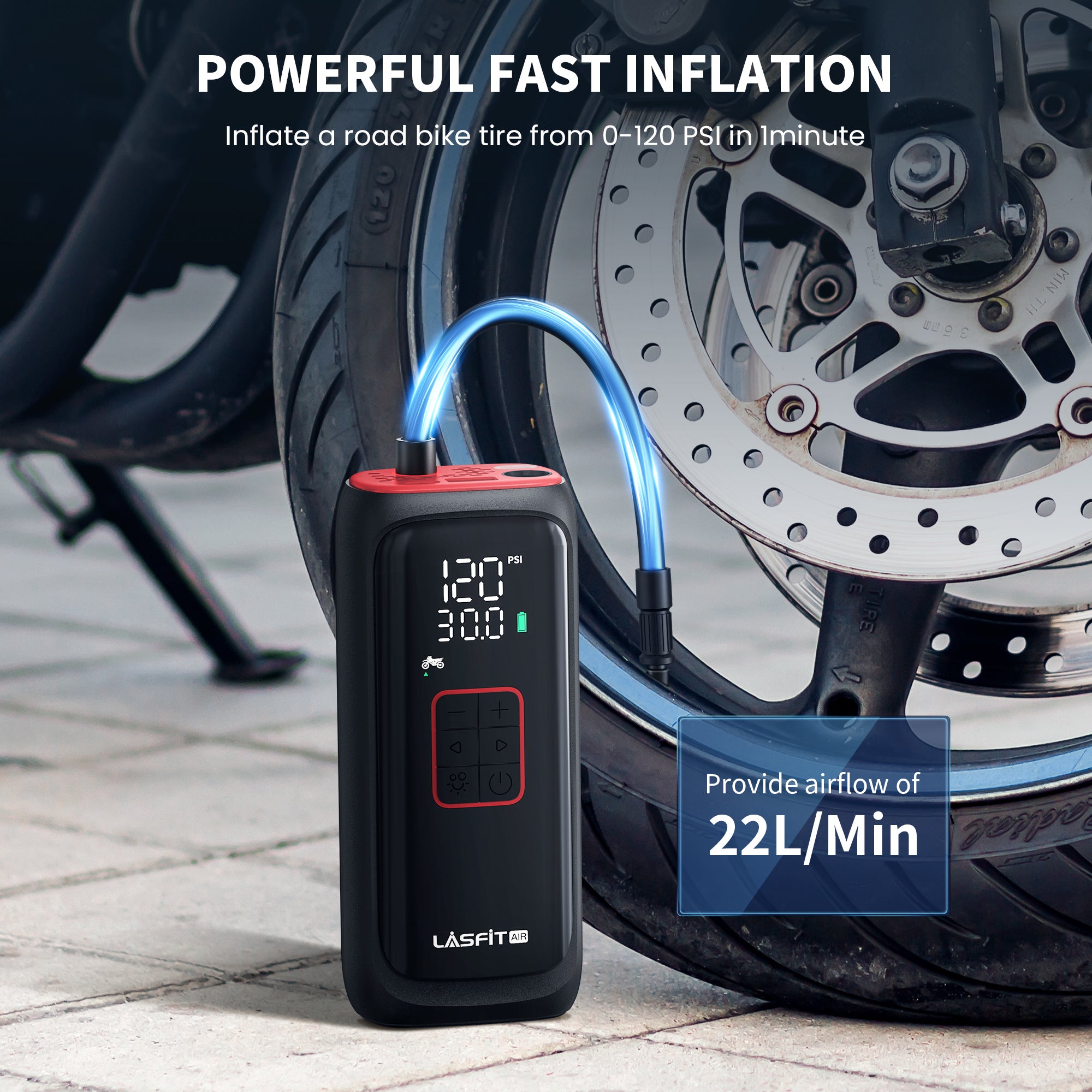 LASFIT Tire Inflator for Bike Bicycle Motorcycle Ball