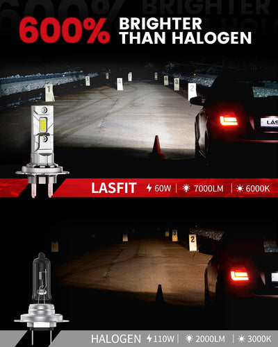 LAair H7 LED Bulb 600% brighter than halogen bulbs