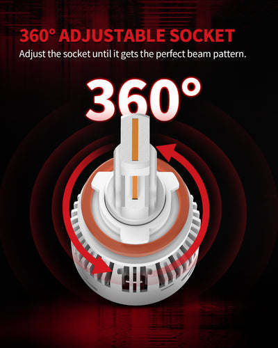 LAplus H11 LED bulbs 360 degree adjustable socket