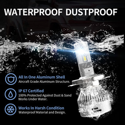 LA Plus H4 led bulbs IP67 waterproof