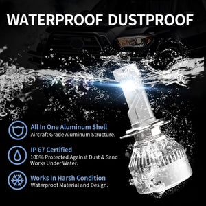 LA Plus H7 led bulbs IP67 waterproof 