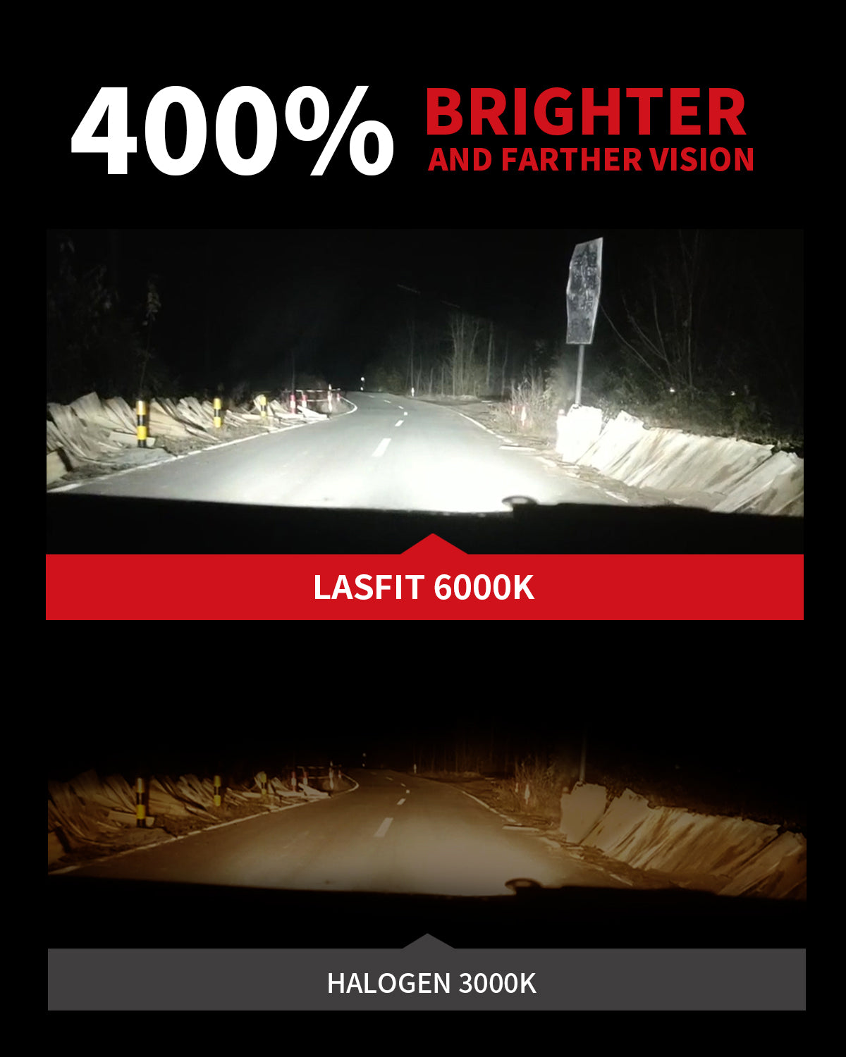 LA Plus 9005 led high beam bulbs 400% brighter than halogen bulbs