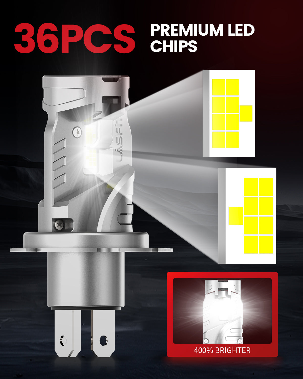 LC Air Series H4 LED Bulbs premium LED chips