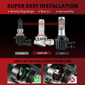 Lasfit LC Air Series 9006 9005 led headlight bulbs plug and play installation