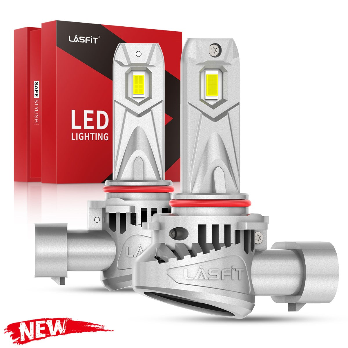Lasfit Auto Lighting Lasfit 9006 LED Bulbs 60W 6000LM 6000K Super Bright White All-in-One Design Lights | LCair Series
