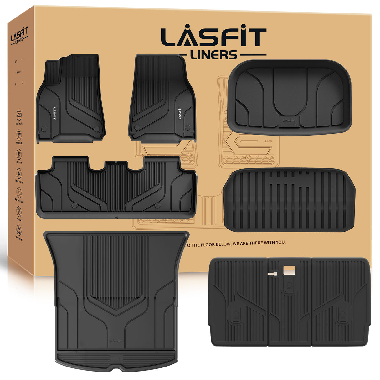 Fit for 2020-2025 Tesla Model Y Custom TPE Floor Mats/Cargo Mats