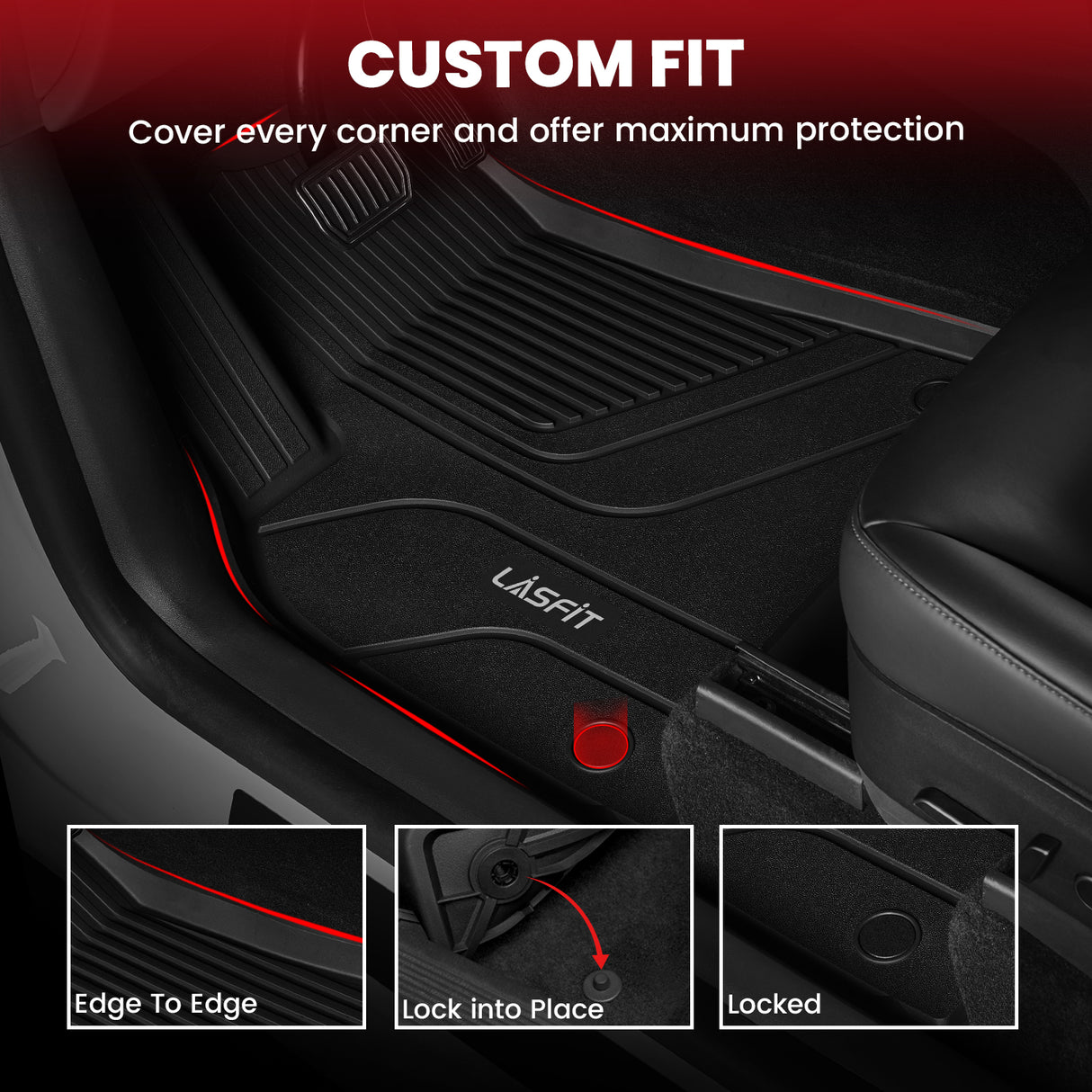 Fit for 2020-2025 Tesla Model Y Custom TPE Floor Mats/Cargo Mats