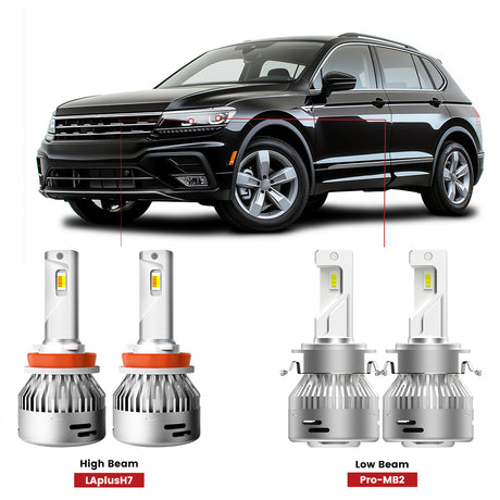 Lasfit H7 led low beam high beam headlight bulbs fit for 2018-2021 Volkswagen Tiguan