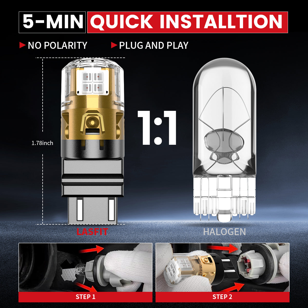 Lasfit L2-4257R led bulbs 5 min quick installation