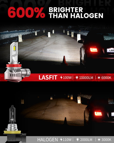 Lasfit LAair H11 600% brighter than halogen bulbs