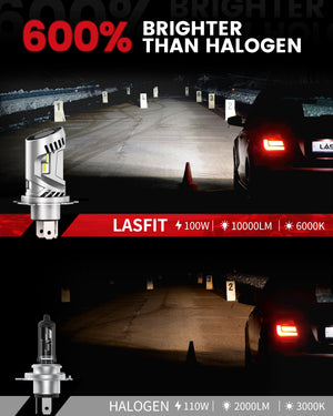 Lasfit LAair H4 600% brighter than halogen bulbs