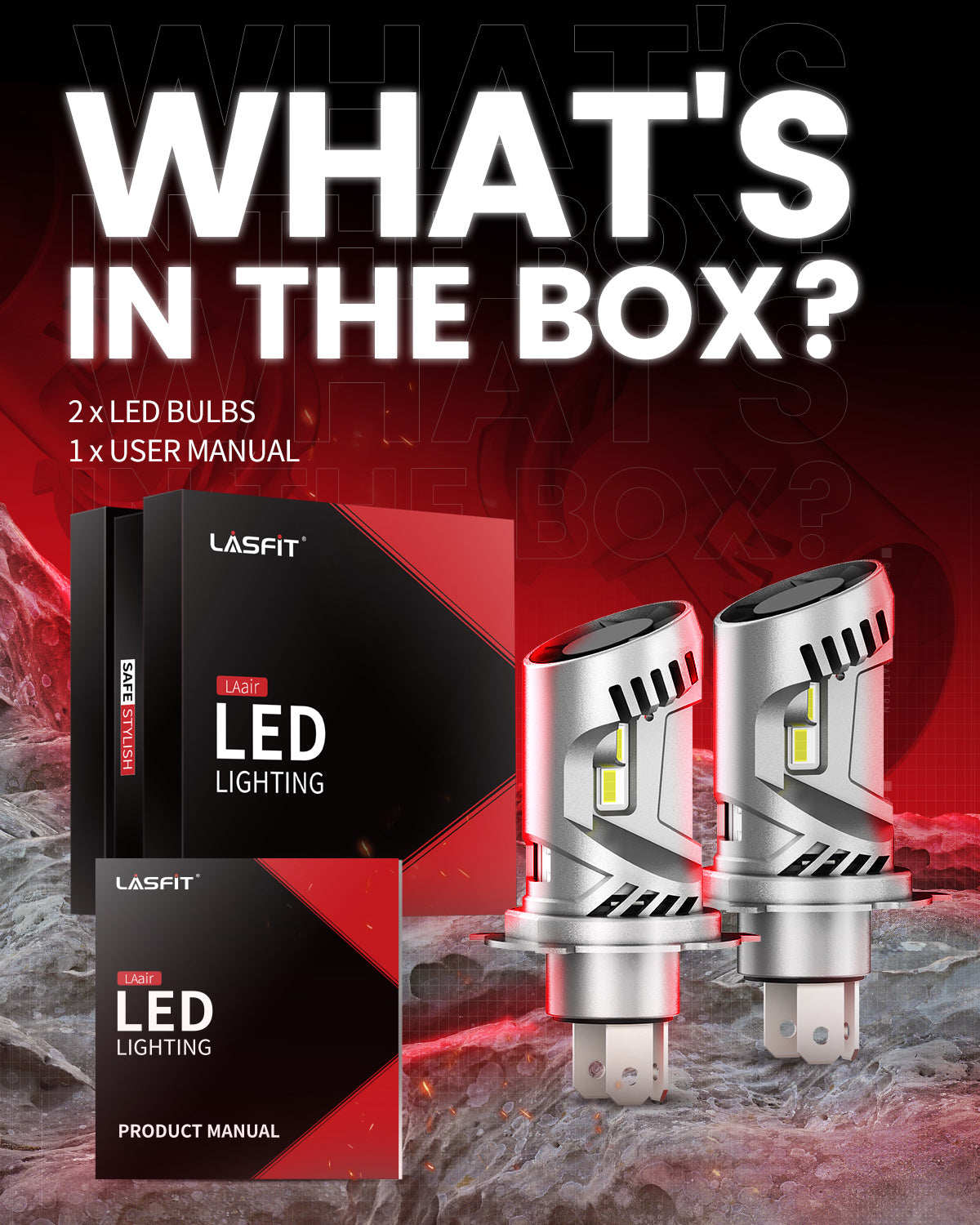 The package of LAair H4 led bulbs