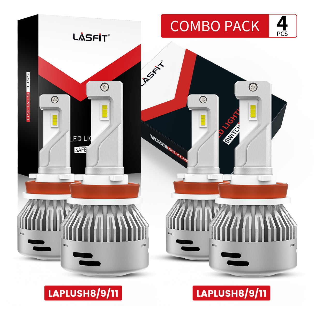 2 Pairs of LAplus H11 LED bulbs