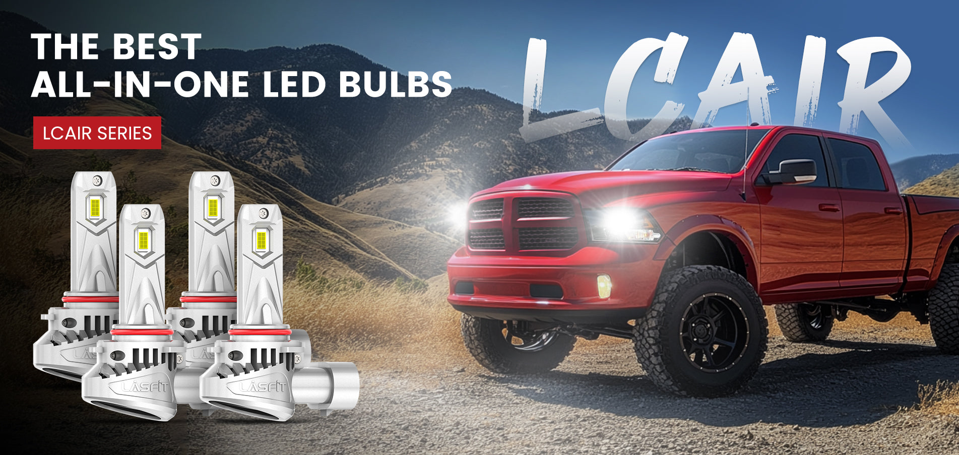 Lasfit LCair 9006 9005 LED headlight low beam bulbs and high beam bulbs