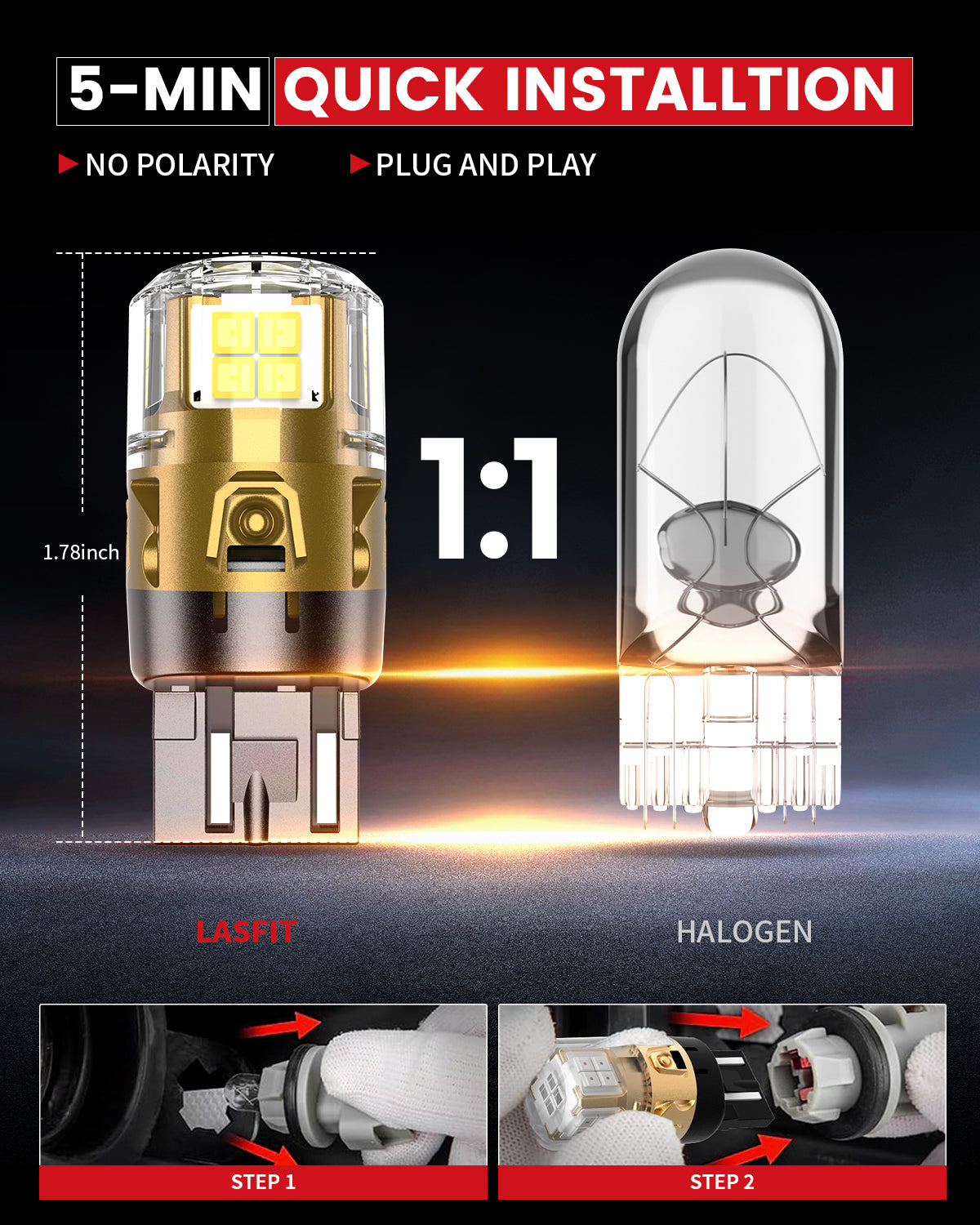 Lasfit L2-7443 LED Bulb 5 min quick installation