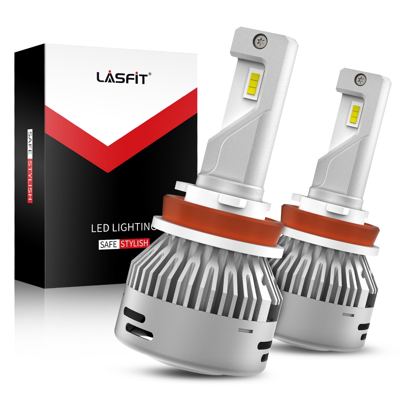 Lasfit H1 LED Headlight Bulbs Kit High Low Beam Cool White 6000K Bright  Wireless
