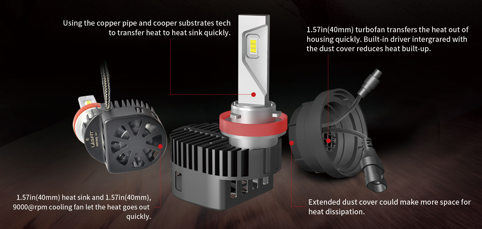 The upgraded heat dissipation system of these custom made LED bulbs