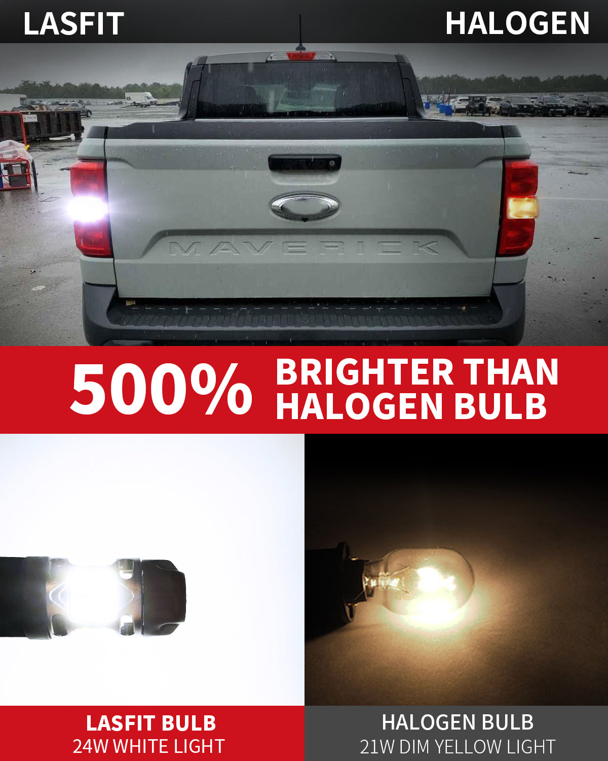 T3-WT21W 500 percent brighter than halogen bulbs