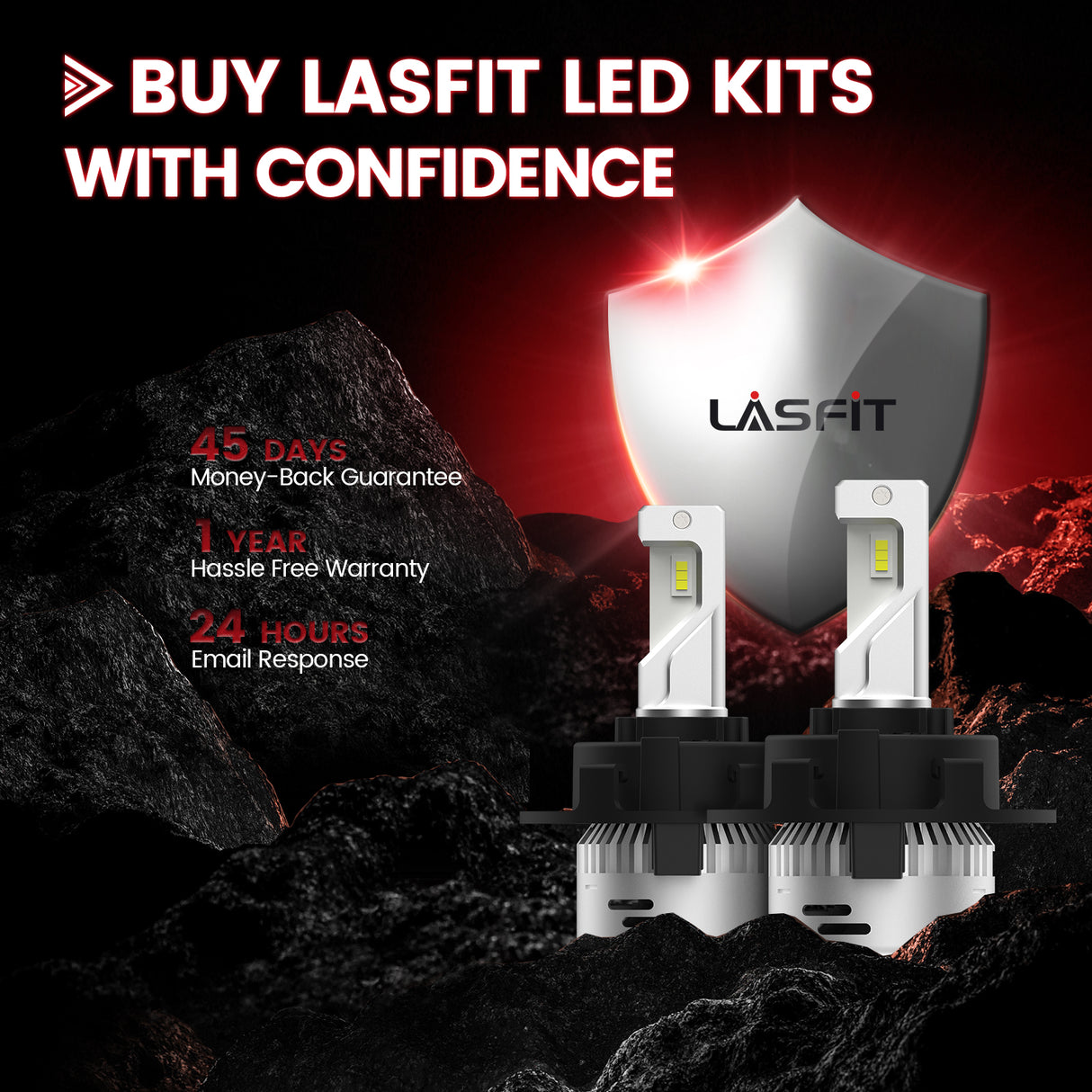 Lasfit custom-made H7 led bulbs warranty policy