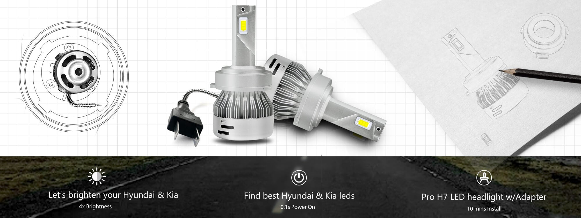 custom made H7 LED bulbs