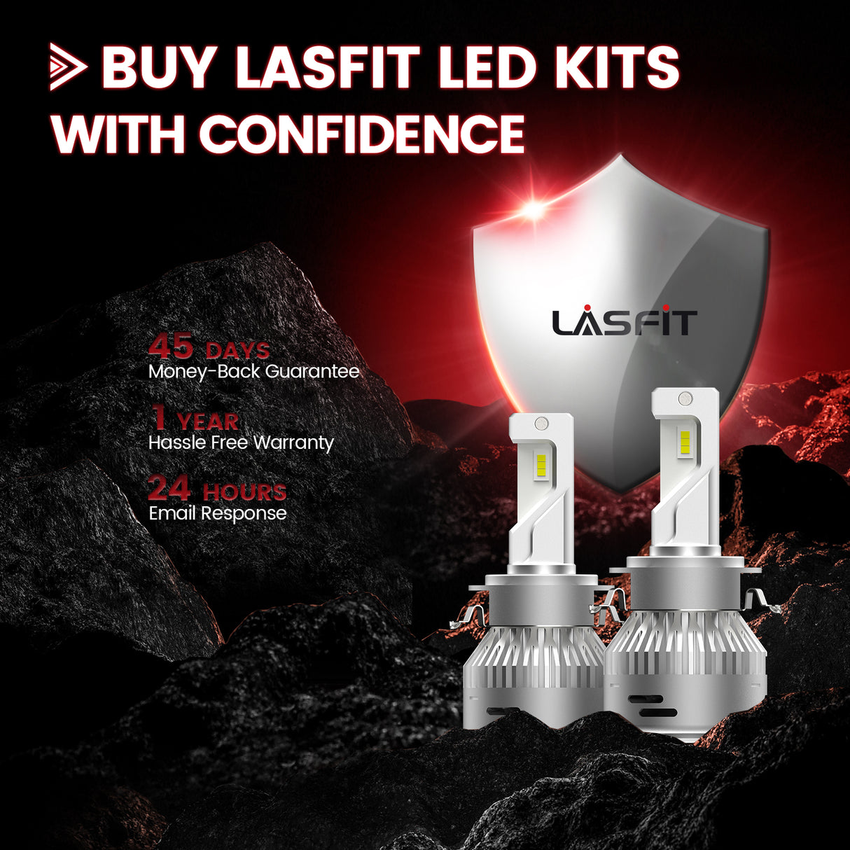 Lasfit custom-made H7 led bulbs warranty policy