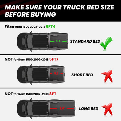 Fit for Ram 1500 Classic 2019-2024 Heavy Duty 6'4" Bed Mat