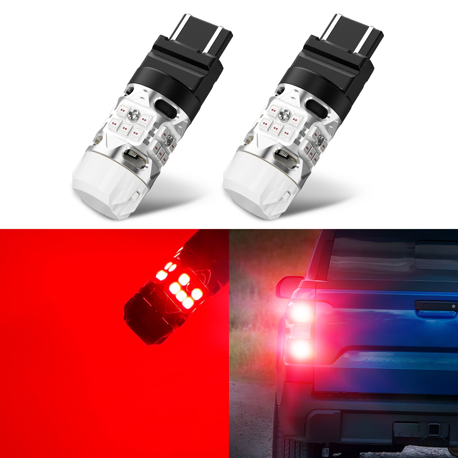 4257 4257NA Red CanBus LED Bulbs Turn Signal Brake Tail Lights | Error