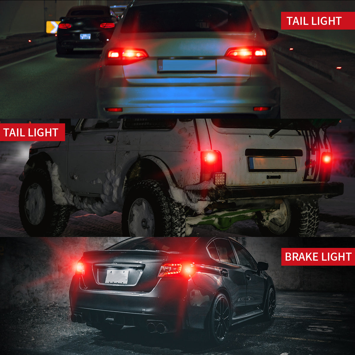 7443 7444 Red CanBus LED Bulbs Turn Signal Brake Tail Lights | Error F