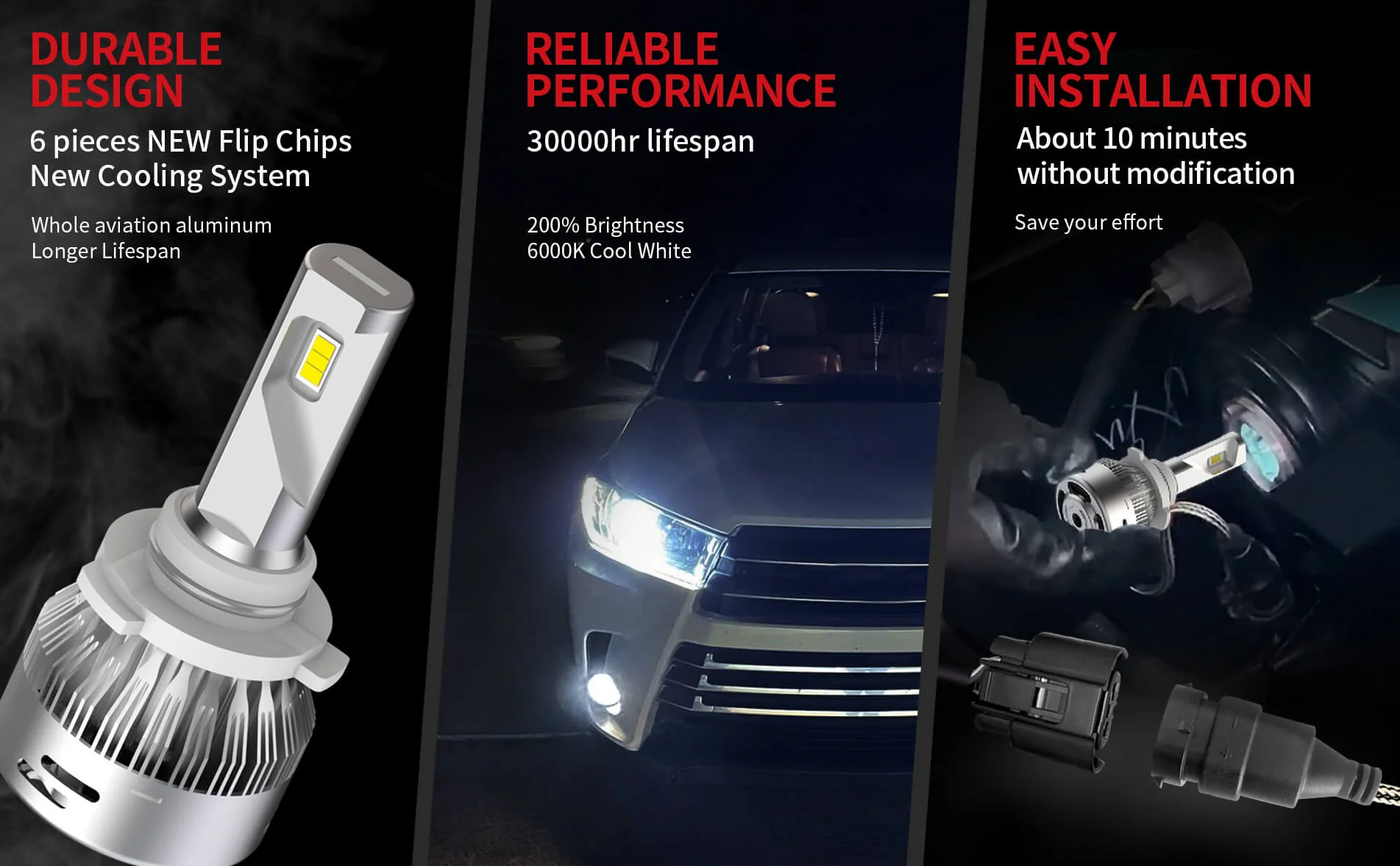 The key features of LAplus 9005 LED bulbs