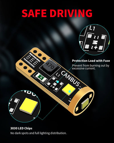 White 168 led bulbs for safer driving