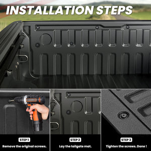 Fit for 2019-2025 Ram 1500 Truck Bed Mat/Tailgate Mat (Don't Fit With RamBox or Classic Model)