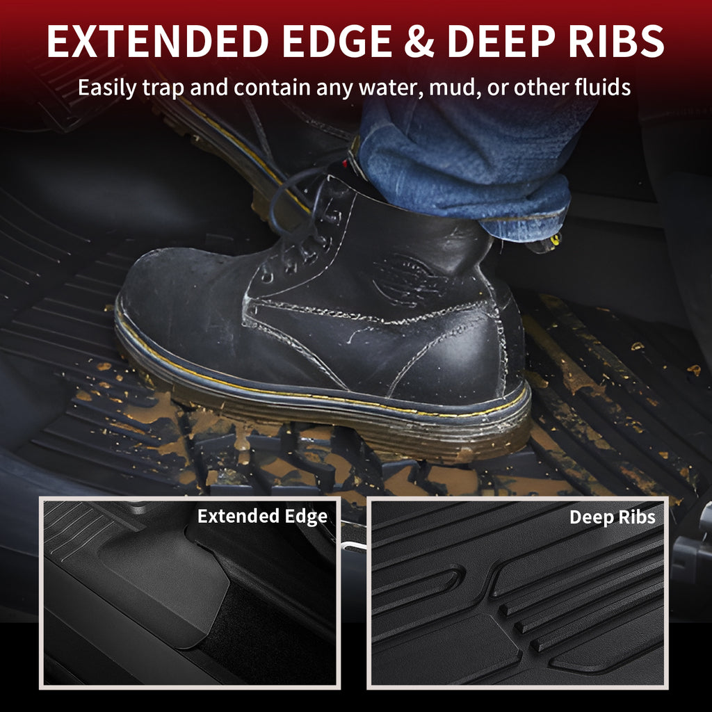 Fit for 2015-2025 Ford F-150 and 22-25 Lightning Models All-Weather Floor Mats | for Carpeted Floor and With Front Bucket Seats Only