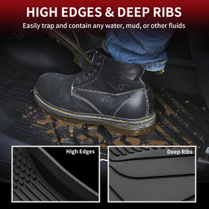 Fit for 2024-2025 Tesla Model 3 Highland All-Weather Floor Mats for Frunk & 1st Row & 2nd Row & Trunk Well & Cargo Mats