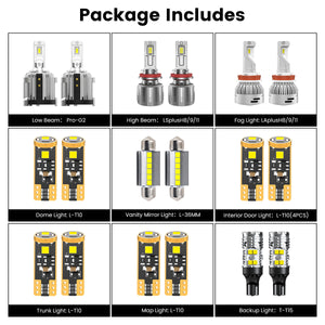 combo package led bulbs fit for 2019 Volkswagen Passat