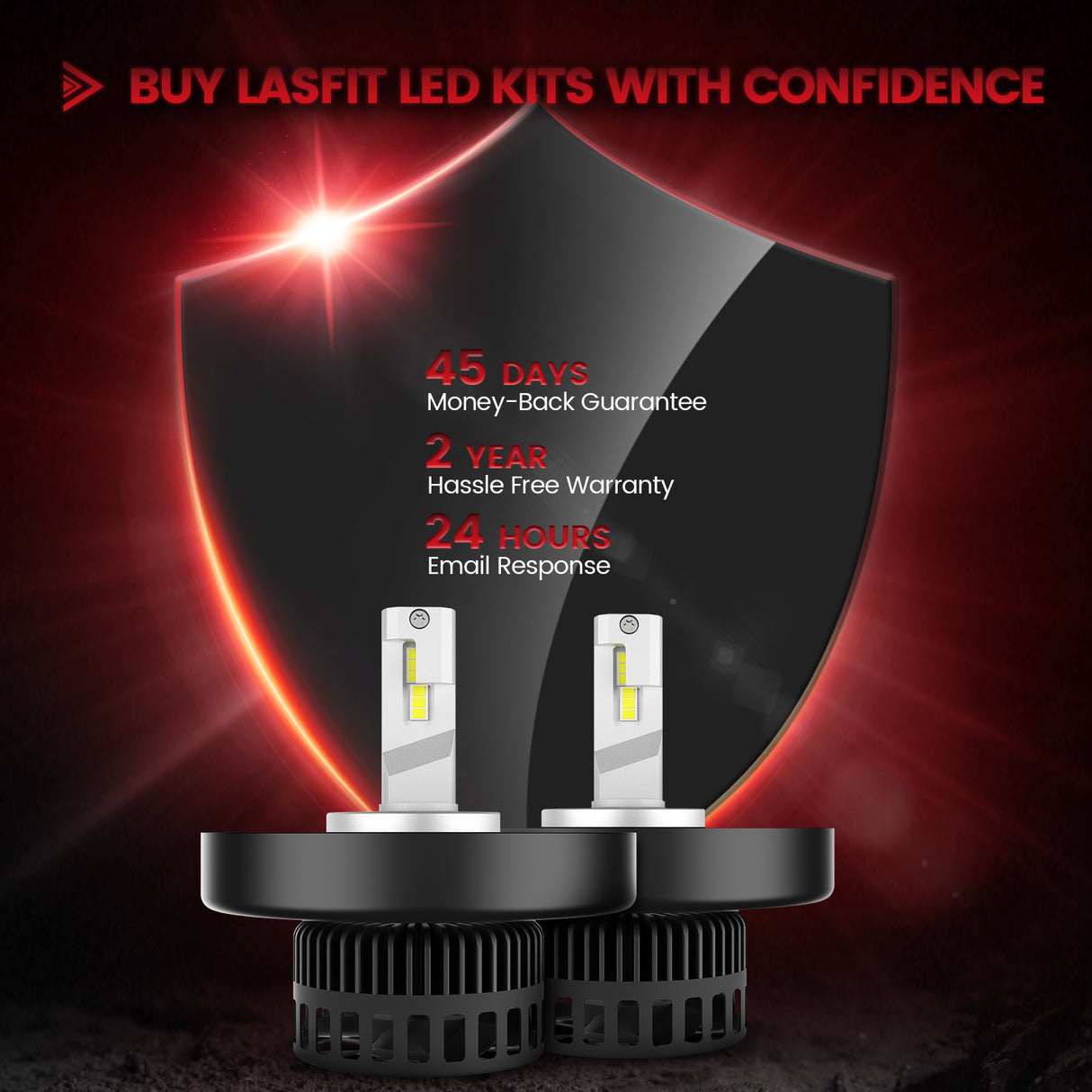 Lasfit custom-made H4 led bulbs warranty policy