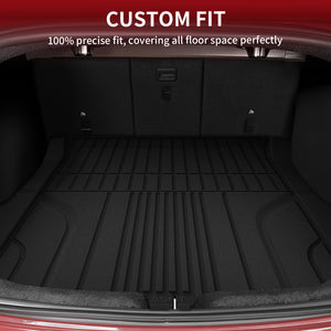 Fit for 2024-2025 Tesla Model 3 Highland All-Weather Floor Mats for Frunk & 1st Row & 2nd Row & Trunk Well & Cargo Mats