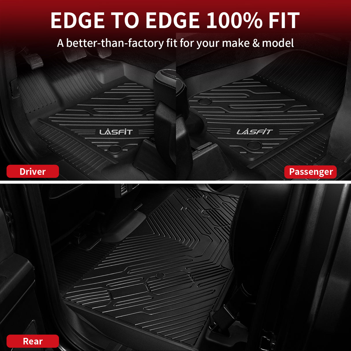 Ford F-150 2015-2025 SuperCrew Custom Floor Mats Edge to Edge