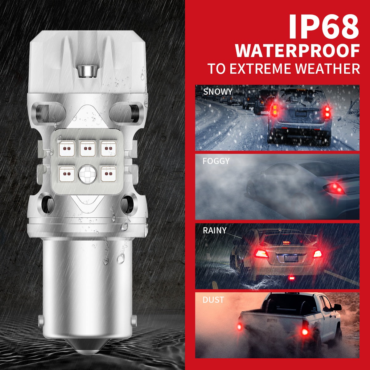 red T3-1156 led bulbs IP68 waterproof