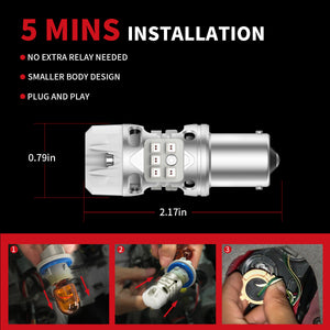 red T3-1156 led bulbs 5mins installation