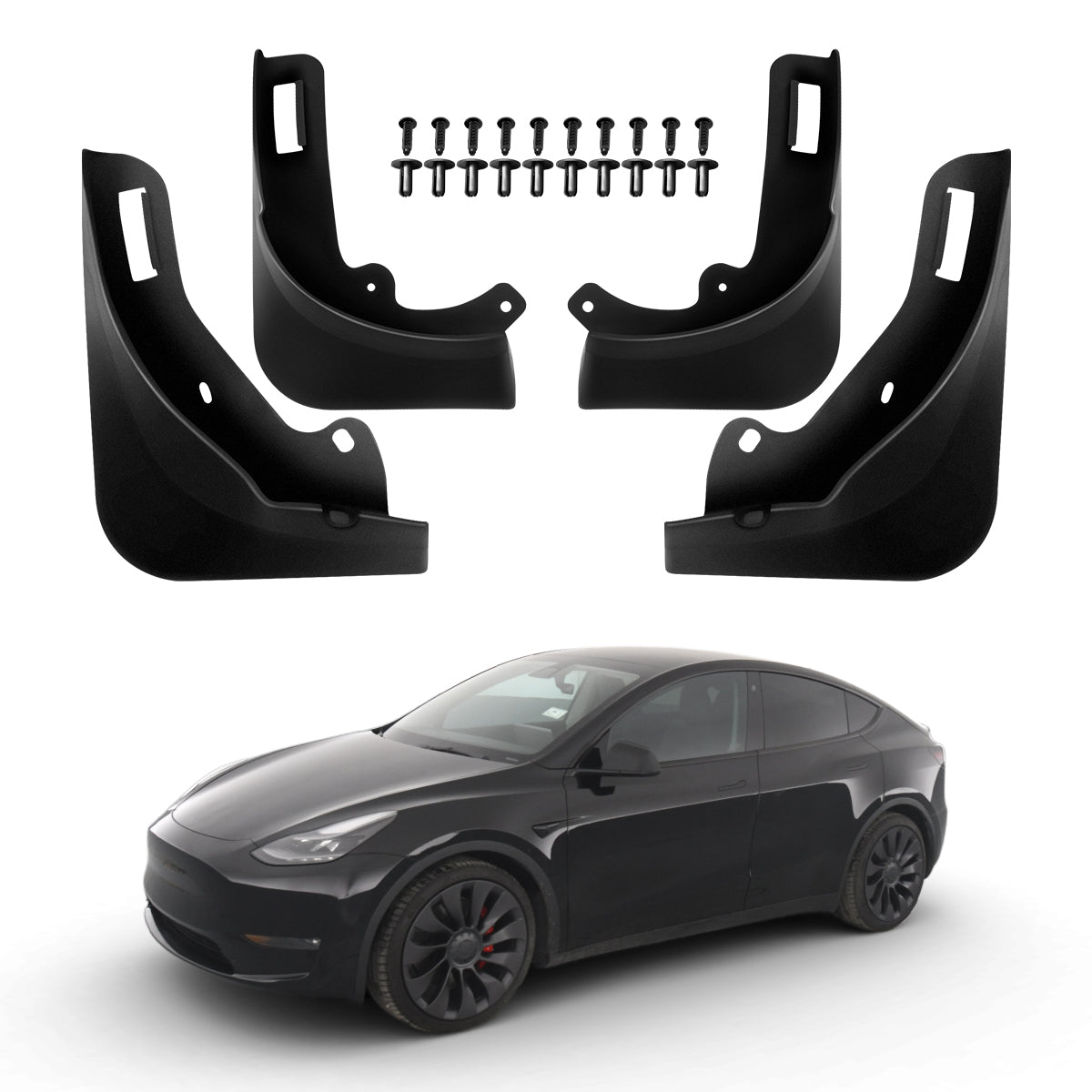 Lasfit Mud Flaps for Tesla Model Y 2020-2023 No Drilling Required Splash Guards Matte Fender Upgraded PP Material Accessories Fit 5 Seater Car - Set
