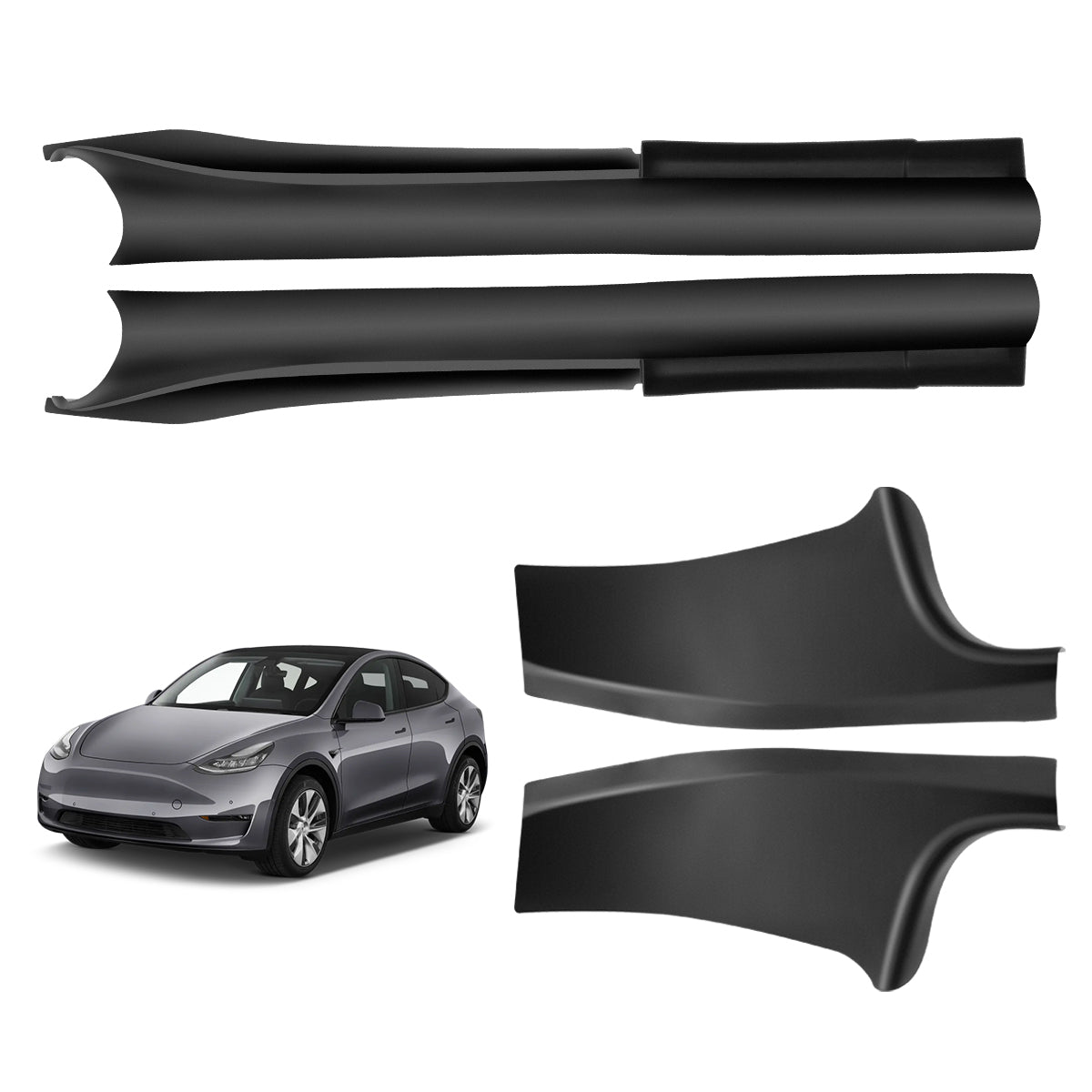 2x PU Leather Rear Door Sill Protector Cover Pad Fit for Tesla