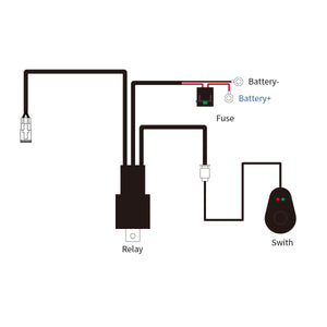 LED Light Bars Wiring Harness with DT Connector - 1 Lead