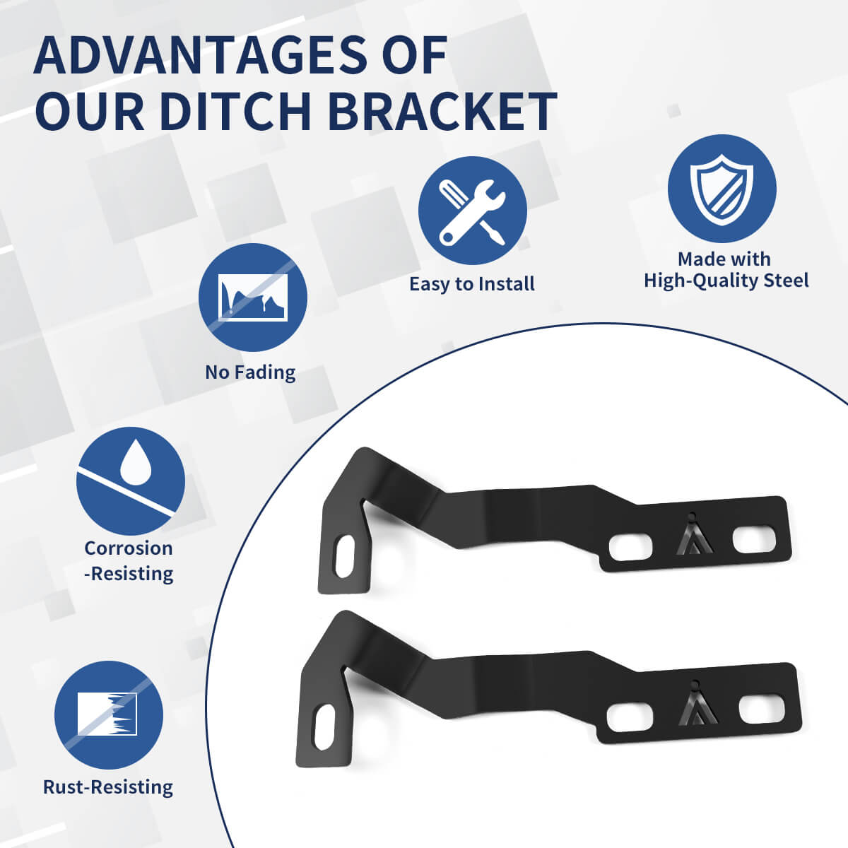 Fit For 2016-2023 Toyota Tacoma Low Profile Ditch Light Brackets | LASFIT