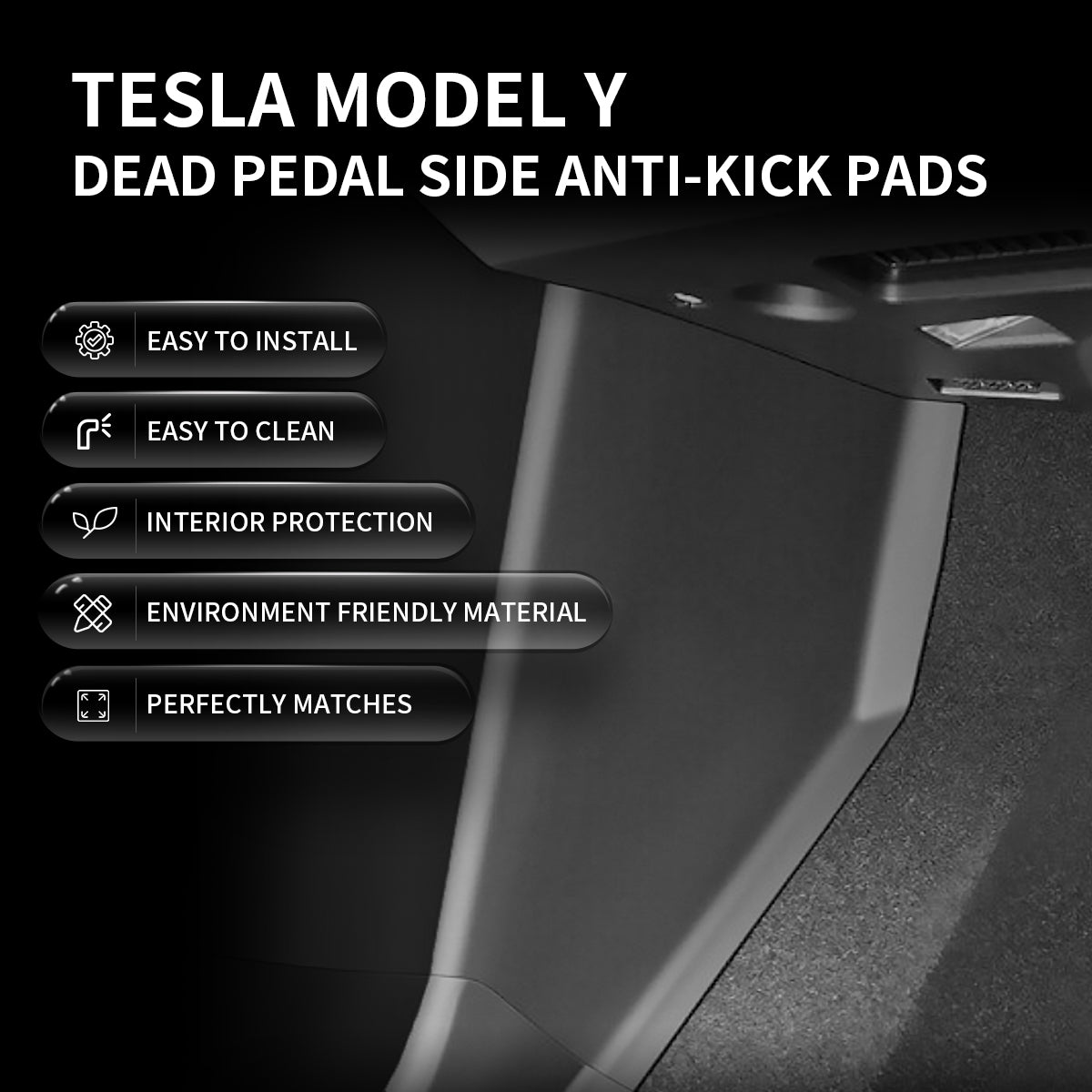 Tesla Model Y Matte TPE Front and Rear Door Sill Protector