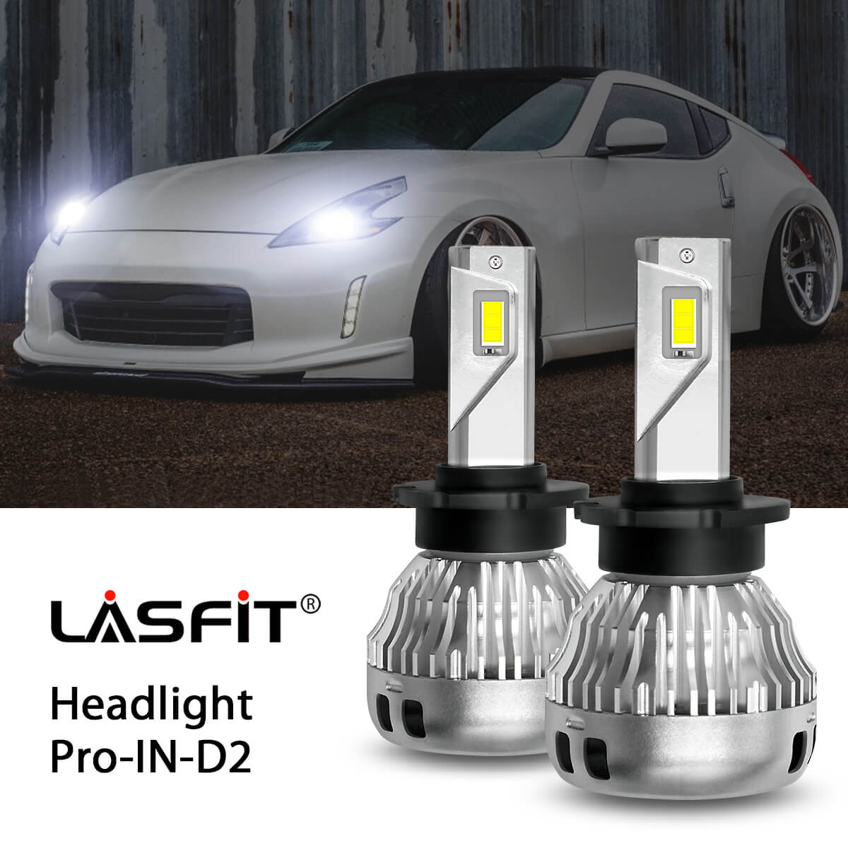 Lasfit custom made D2S led headlight bulbs fit for 2009-2014 Nissan 370Z  