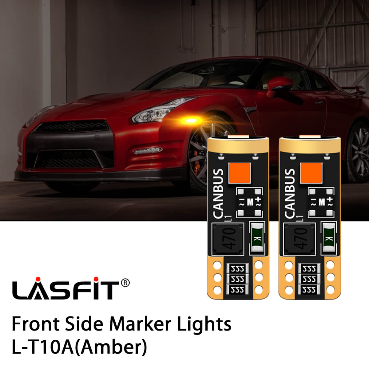 Lasfit 168 led front side marker lights fit for 2009-2014 Nissan GTR  